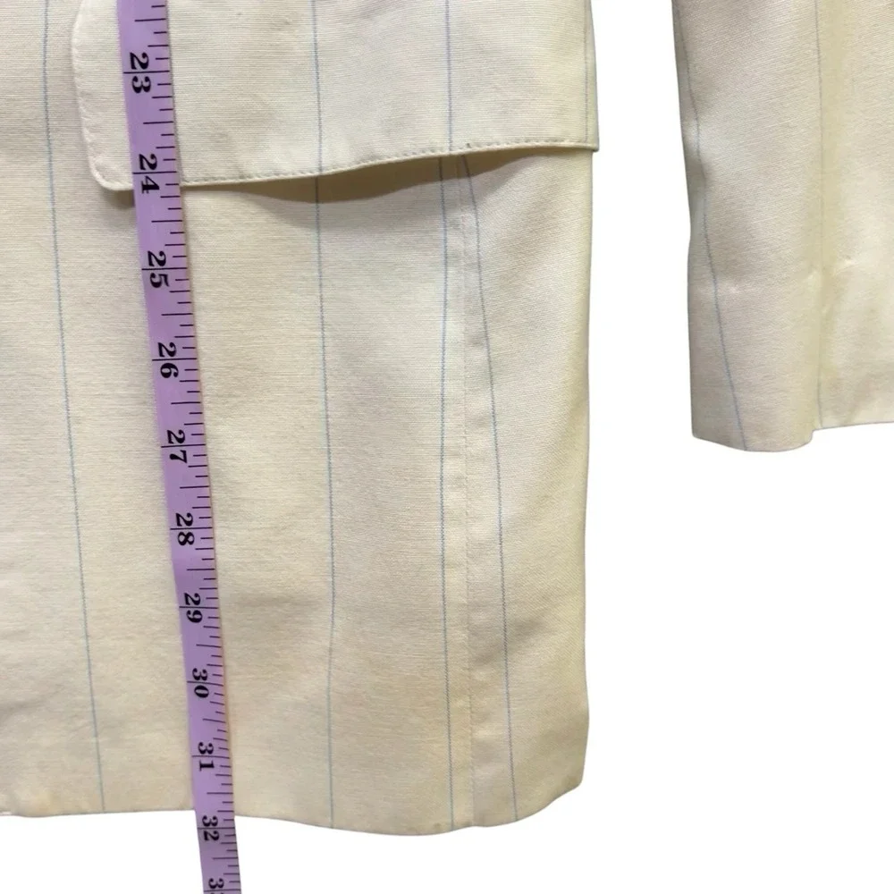 Vintage Polo Ralph Lauren Saks Fifth Avenue Ivory Pinstripe Blazer 42R USA